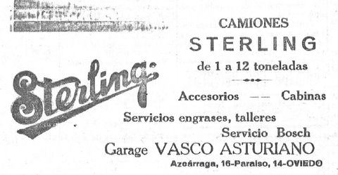Publicidad en La Voz de Asturias del 26 de Septiembre de 1931