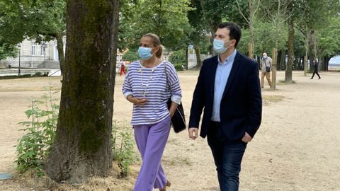 Carmela Silva, junto a Gonzalo Caballero, este miércoles en Pontevedra
