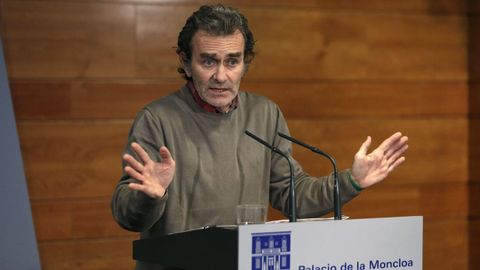 Fernando Simón en noviembre del 2014, durante una rueda de prensa en el Palacio de la Moncloa, durante la crisis del ébola