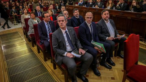 Imagen de los lderes independentistas juzgados en el Tribunal Supremo, en febrero del 2019