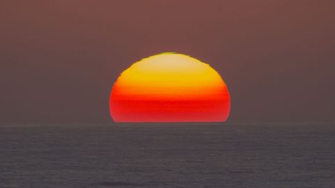 Rayo verde captado a las 22.20 del domingo desde Punta Nariga (Malpica)