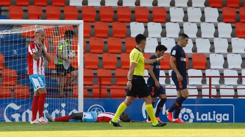 Partido del Lugo contra el Málaga en el Ángel Carro