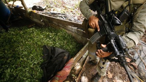 Fotografa de archivo de un operativo contra un laboratorio de procesamiento de coca en Nario (Colombia)