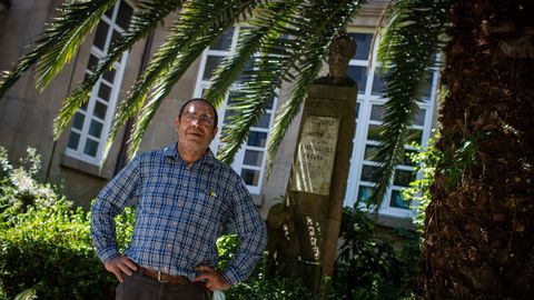 Alberto Saco, en el colegio Curros Enríquez, donde fue alumno