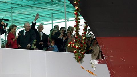 Imagen del año 2003, durante la botadura de la fragata Blas de Lezo en la entonces Izar