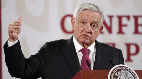 El presidente de Mxico, Andres Manuel Lpez Obrador, este miercoles en el palacio nacional de Ciudad de Mxico