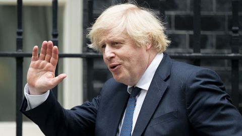 El primer ministro britnico, Boris Johnson, este mircoles, al salir del 10 de Downing Street