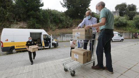 Llegada de los exámenes de selectividad al campus de Elviña en A Coruña