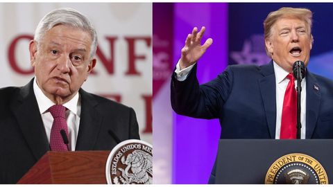 Los presidentes Andrés Manuel López Obrador (izquierda), de México, y Donald Trump (derecha), de EE.UU.
