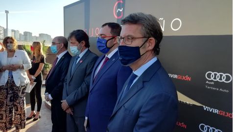 Lambán, Fernández, Barbón y Feijoo en la entrega del premio «Gijonés del año»