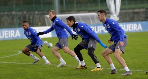 Claudio Beauvue, Álex Bergantiños, Vicente Gómez y Sabin Merino