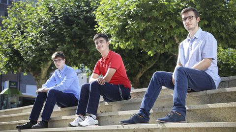 Miguel Ángel Boado, Raúl Ríos y Adrián Ovidiu, en Ordes
