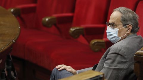 Quim Torra, en el Parlamento catalán este miércoles
