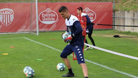 Cantero, durante un entrenamiento