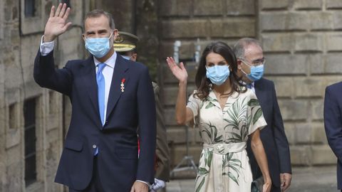 Felipe VI y la reina Letizia durante su visita a Santiago el pasado 25 de julio