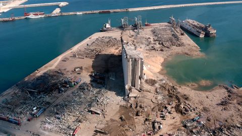El muelle donde estaba el almacén, totalmente destruido