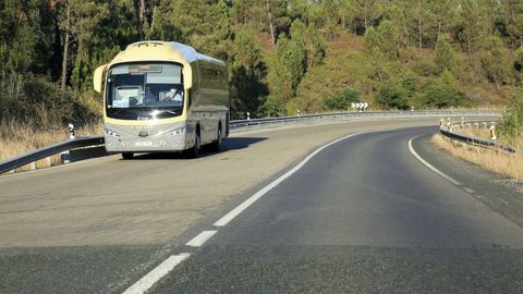 La N-547, entre Guntín y Palas