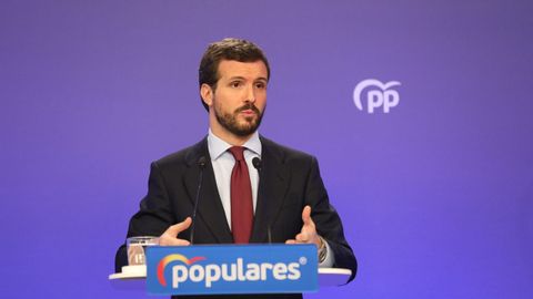 El presidente del Partido Popular, Pablo Casado