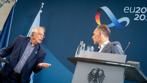 Josep Borrell, junto al ministro de Exteriores alemán, Heiko Maas