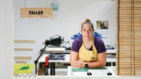 Verónica Vieira, en su estudio en O Barco de Valdeorras