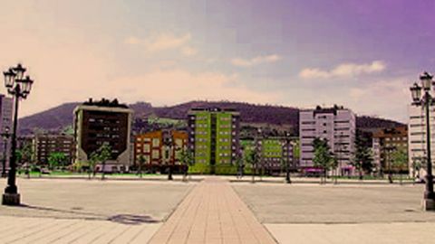 Plaza del Conceyn, en el barrio de la Corredoria de Oviedo