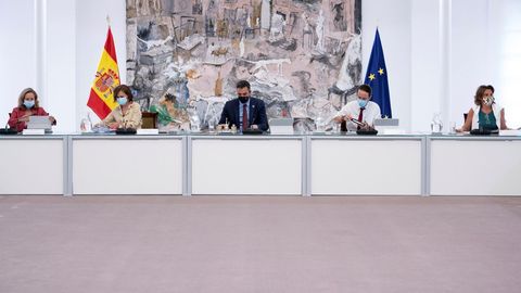 Imagen del presidente Pedro Sánchez durante la reunión del consejo de ministros el pasado 1 de septiembre en la Moncloa