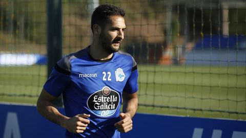 Celso Borges, en Abegondo, durante su anterior etapa en el Dépor