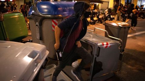 Imagen de las revueltas registradas ayer en Barcelona