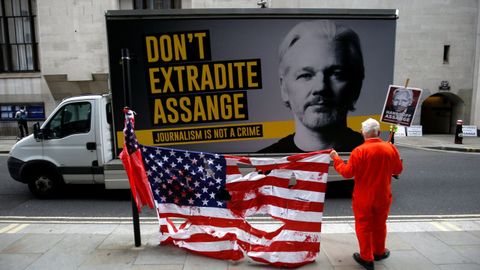 Protesta en Londres contra el encarcelamiento de Assange