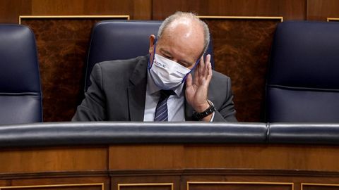 El ministro de Justicia, Juan Carlos Campo, este miércoles, en la sesión de control al Gobierno en el Congreso