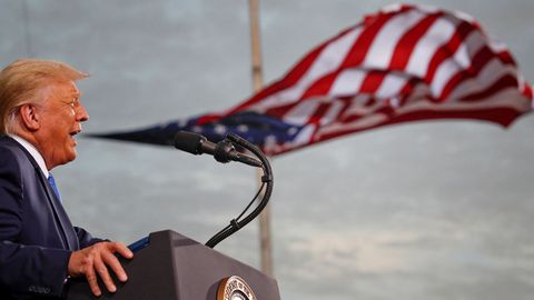 El presidente de Estados Unidos, Donald Trump, durante un mitin en Florida