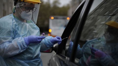 Pruebas del coronavirus. Autocovid del Ventorrillo, en A Coruña