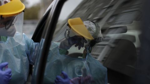 Pruebas del coronavirus. Autocovid del Ventorrillo, en A Coruña