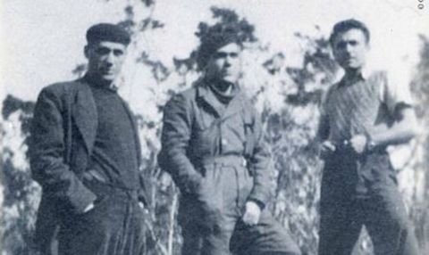 Jesús Iglesias Escourido (Tizón), Evaristo Candela y Francisco Gómez. Foto Carlos Parrado. Archivo Martín Fernández