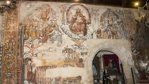 Pinturas murales renacentistas en la iglesia de origen románico de Nogueira de Miño (Chantada)