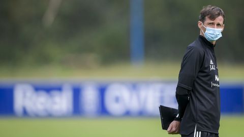 Cuco Ziganda, durante un entrenamiento en El Requexn