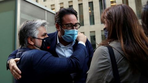 David Madí, el viernes, tras su puesta en libertad. El juez le atribuye tráfico de influencias para favorecer sus negocios.