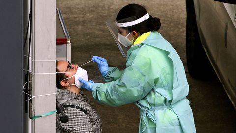 Test de coronavirus en el Cunqueiro, en Vigo