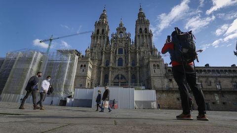 Entre los trabajos de preparacion para el año santo 2021 destaca la restauración integral de la fachada del Obradoiro