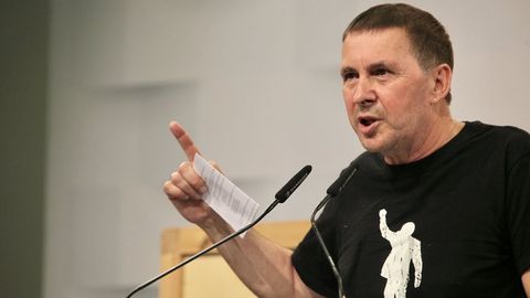 Arnaldo Otegi, líder de EH Bildu, durante un acto político en San Sebastián