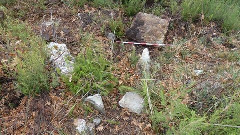 Restoa do dolmen atopado nas cumbres dos Ancares
