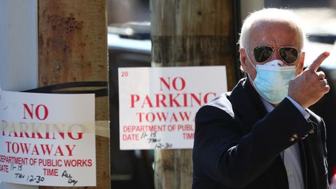 Joe Biden, este miércoles, en Wilmington (Delaware)