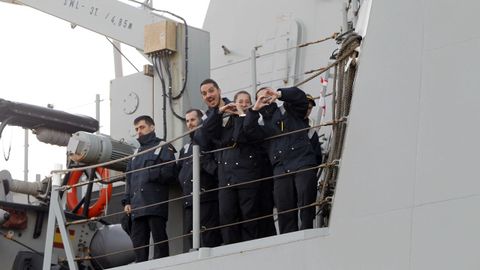 La fragata Álvaro de Bazán, en Ferrol