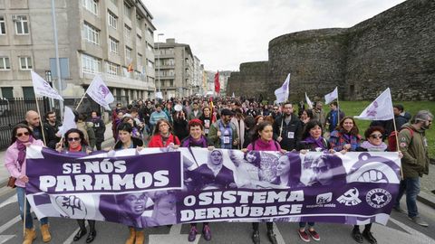 Lugo y la Muralla fueron escenario de la gran marcha feminista de Galicia del 3 de marzo del 2019