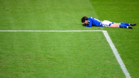 Sangalli, durante el Real Oviedo-Alcorcón