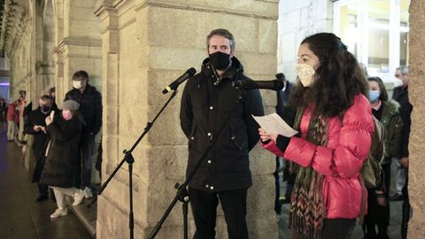 Raquel Vázquez en el encendido del alumbrado navideño de Lugo