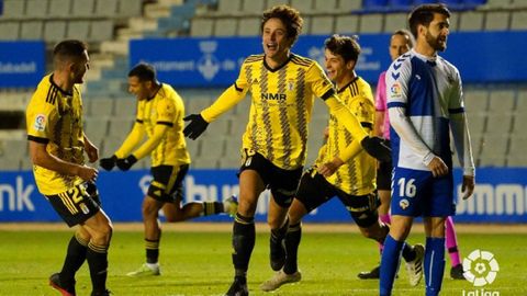 Sangalli celebra su gol al Sabadell