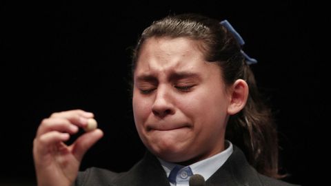 Nerea Pareja, una de las niñas que cantó un quinto premio en el 2019
