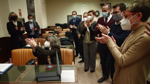 Aplausos en la Comisión de Justicia, tras ganar la votación para tramitar la ley.