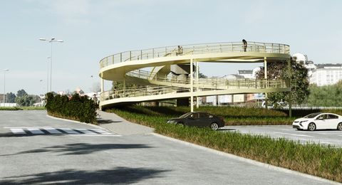 Infografía de la futura pasarela sobre la N-VI
